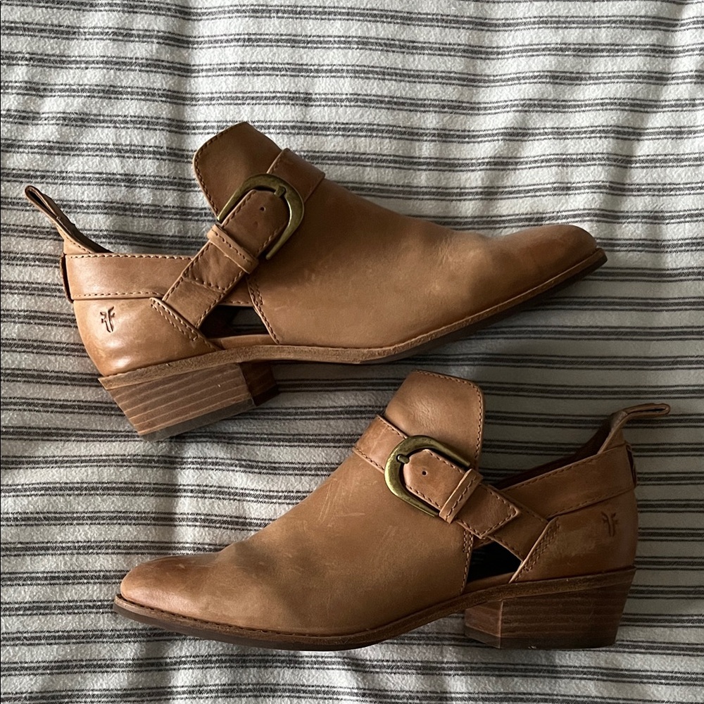 Frye Brown Leather Ankle Booties
